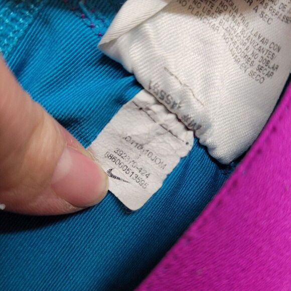 Nike Pro Combat Leggings Capri Teal Blue Training Pants Athletic 392370 Womens S - Picture 12 of 13